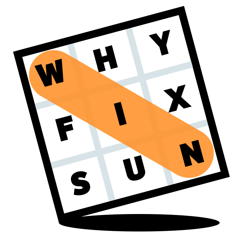 WordSearch.com — a 3x3 word grid with WIN highlighted on the diagonal
